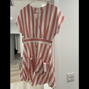 Pink and white dress